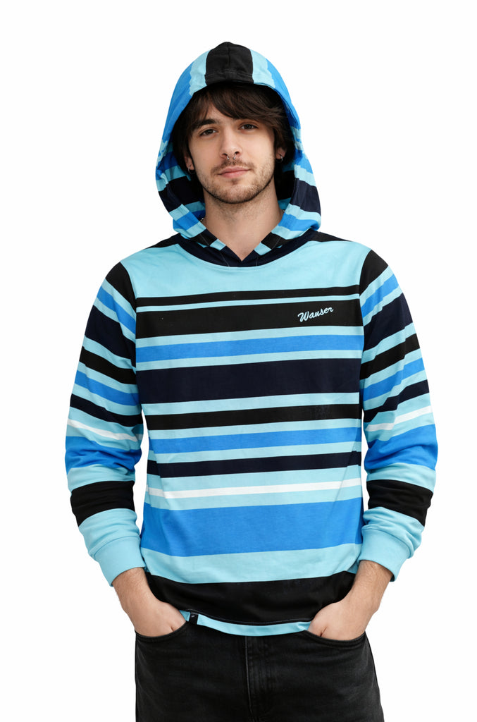 Polera Manga Larga Rayas Wanser Blue (Hombre)