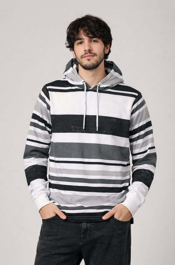 Polera Manga Larga Rayas Wanser Gray (Hombre)