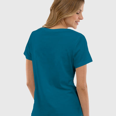 Polera Orgánica Classic Logo V2 Blue (Mujer)
