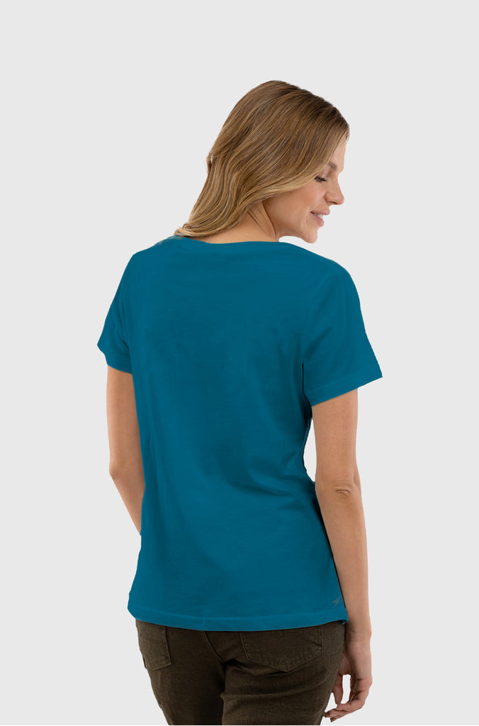 Polera Orgánica Classic Logo V2 Blue (Mujer)