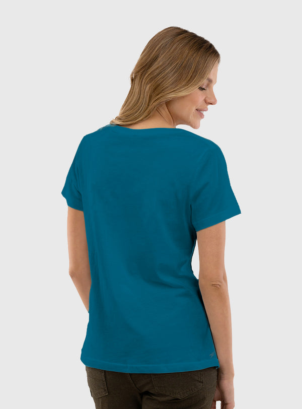 Polera Orgánica Classic Logo V2 Blue (Mujer)