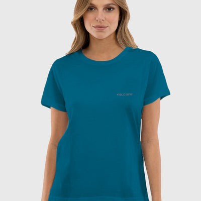 Polera Orgánica Classic Logo V2 Blue (Mujer)