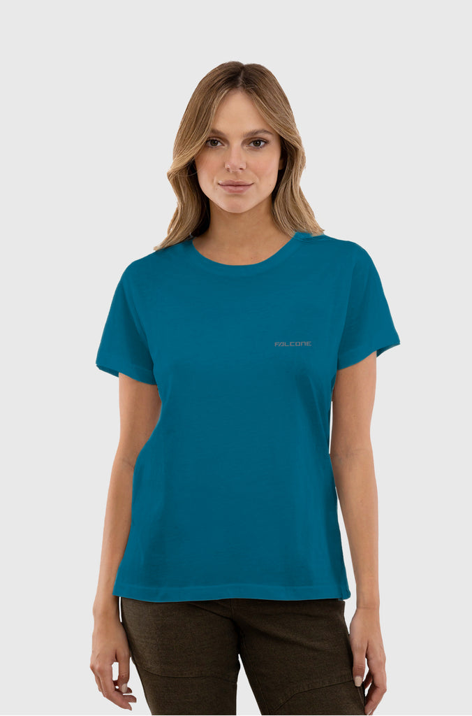 Polera Orgánica Classic Logo V2 Blue (Mujer)