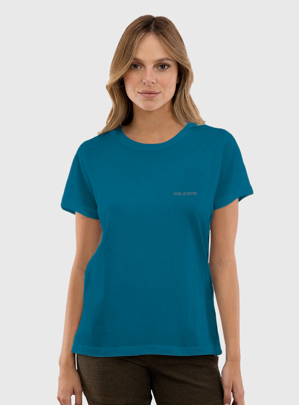 Polera Orgánica Classic Logo V2 Blue (Mujer)