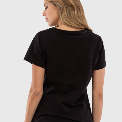Polera Orgánica Classic Logo V2 Black (Mujer)