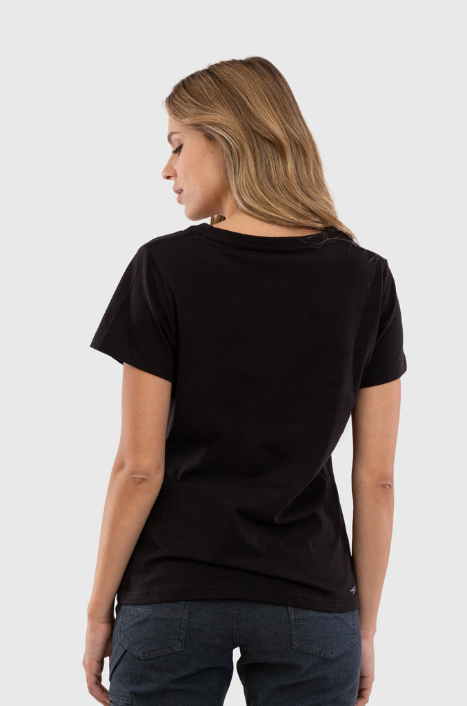 Polera Orgánica Classic Logo V2 Black (Mujer)