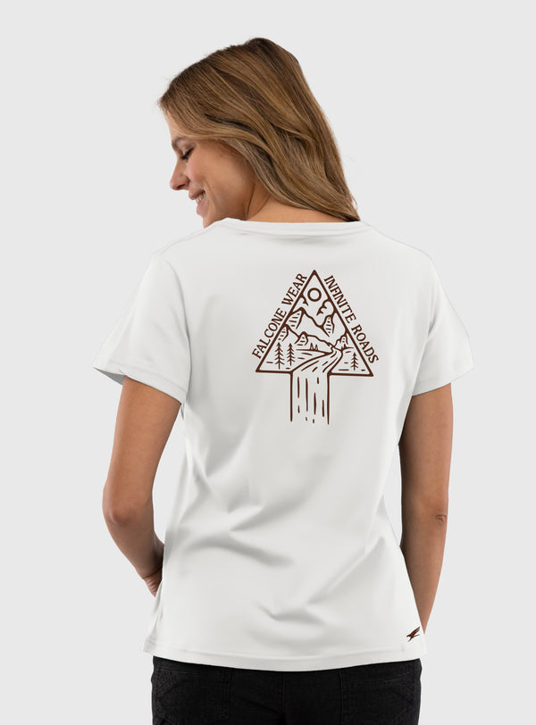 Polera Orgánica Infinite Roads White (Mujer)