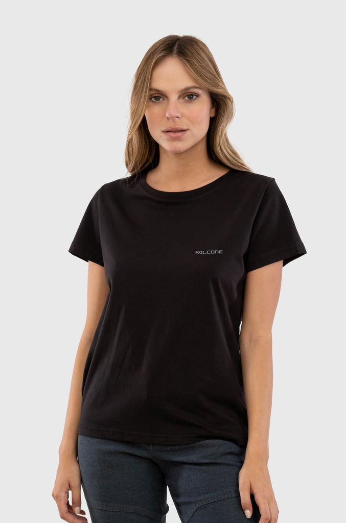 Polera Orgánica Classic Logo V2 Black (Mujer)