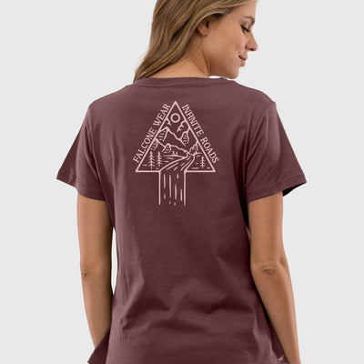 Polera Orgánica Infinite Roads Burdeo (Mujer)