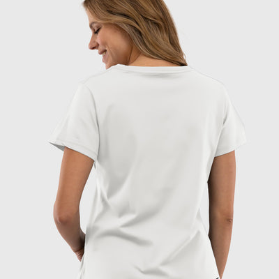 Polera Orgánica Classic Logo V2 White (Mujer)
