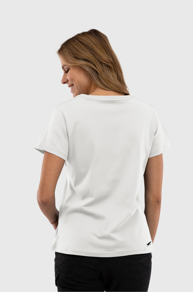 Polera Orgánica Classic Logo V2 White (Mujer)