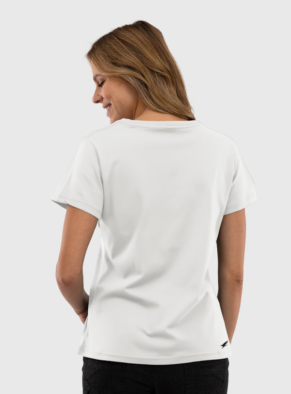 Polera Orgánica Classic Logo V2 White (Mujer)