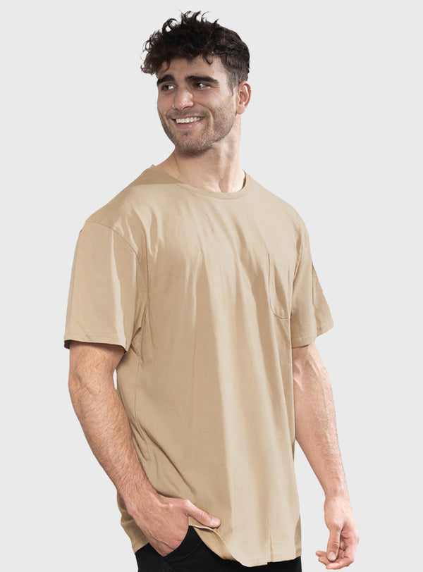 Polera Orgánica con Bolsillo Light Brown (Hombre)