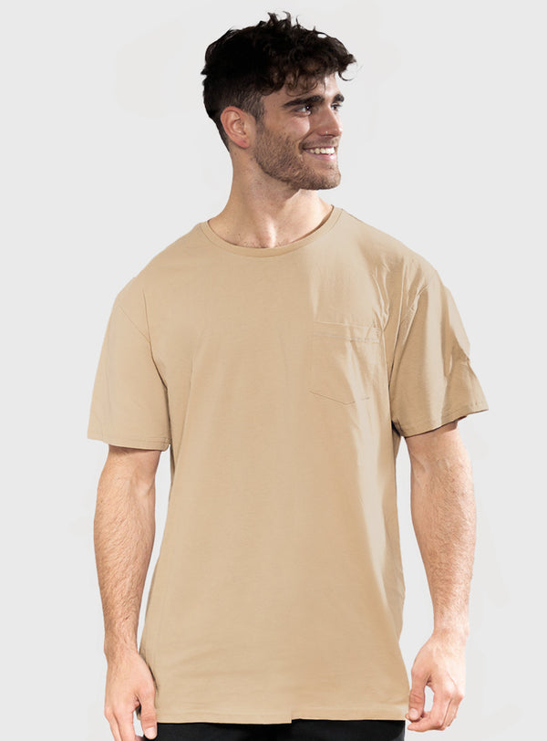 Polera Orgánica con Bolsillo Light Brown (Hombre)