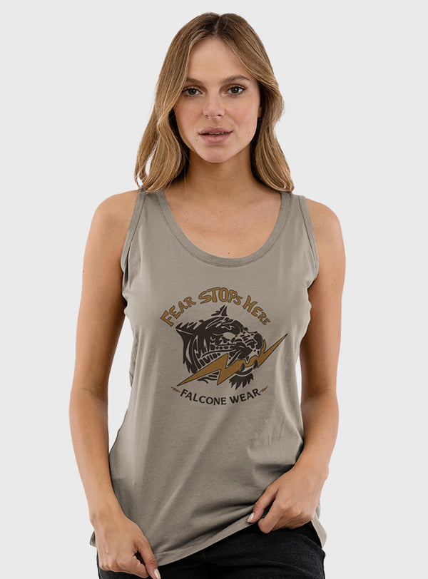 Polera Orgánica Sin Mangas Tiger Taupe (Mujer)