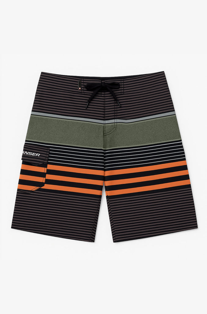 Traje De Baño Listado V1 Orange (Hombre)