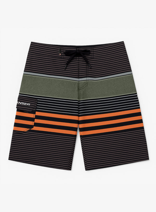 Traje De Baño Listado V1 Orange (Hombre)