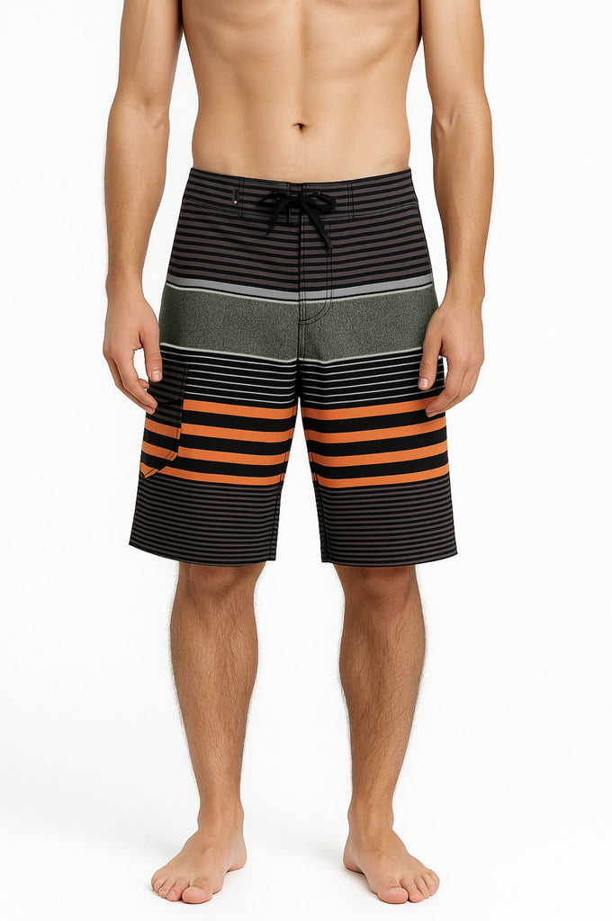Traje De Baño Listado V1 Orange (Hombre)