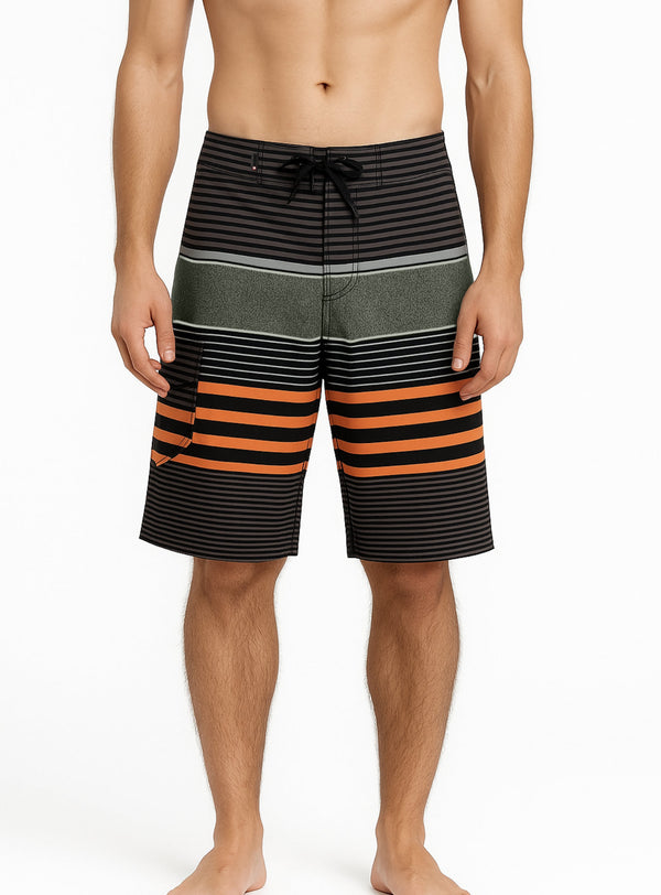 Traje De Baño Listado V1 Orange (Hombre)