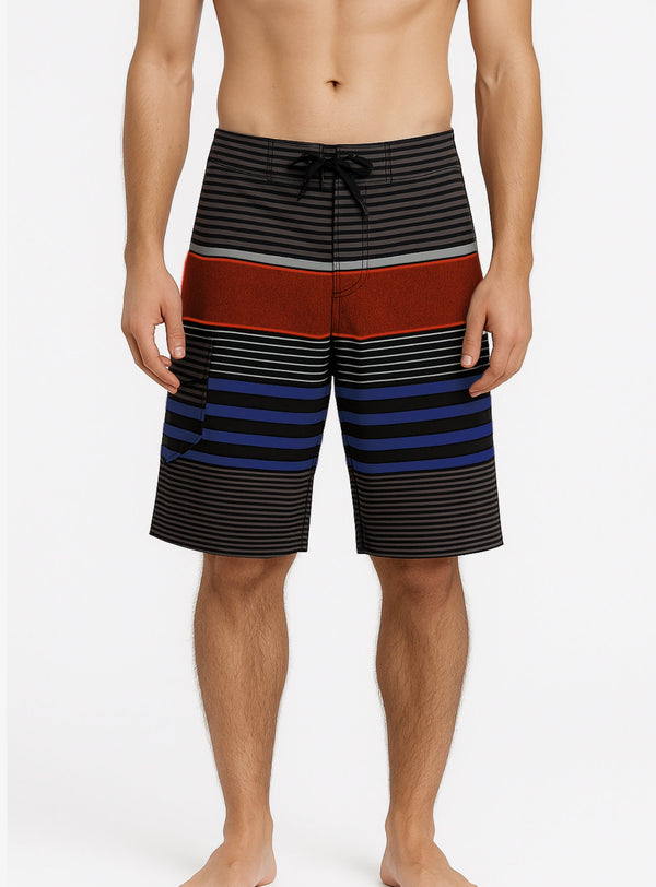 Traje De Baño Listado V1 Red (Hombre)