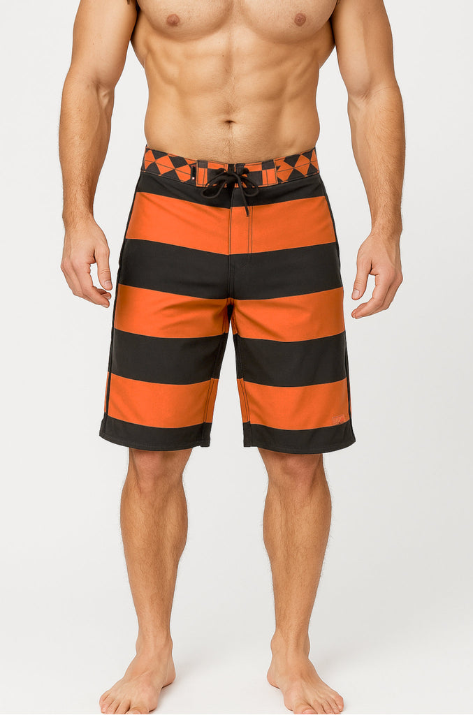 Traje De Baño Listado V2 Orange (Hombre)