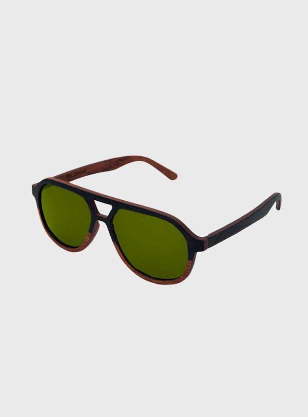 Lente de Madera Aviator Brown