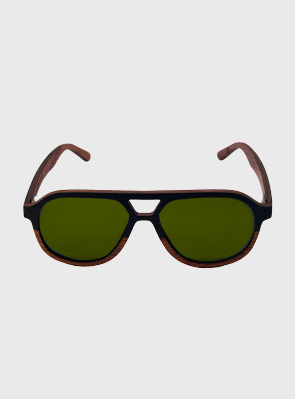 Lente de Madera Aviator Brown