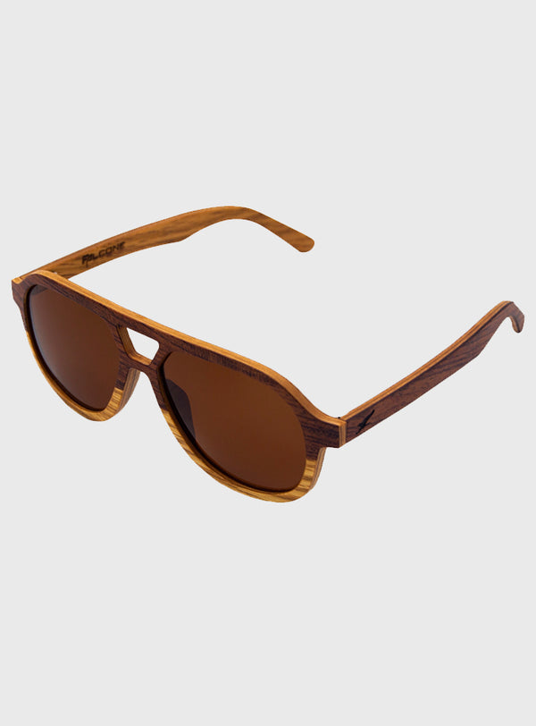 Lente de Madera Aviator Light Brown