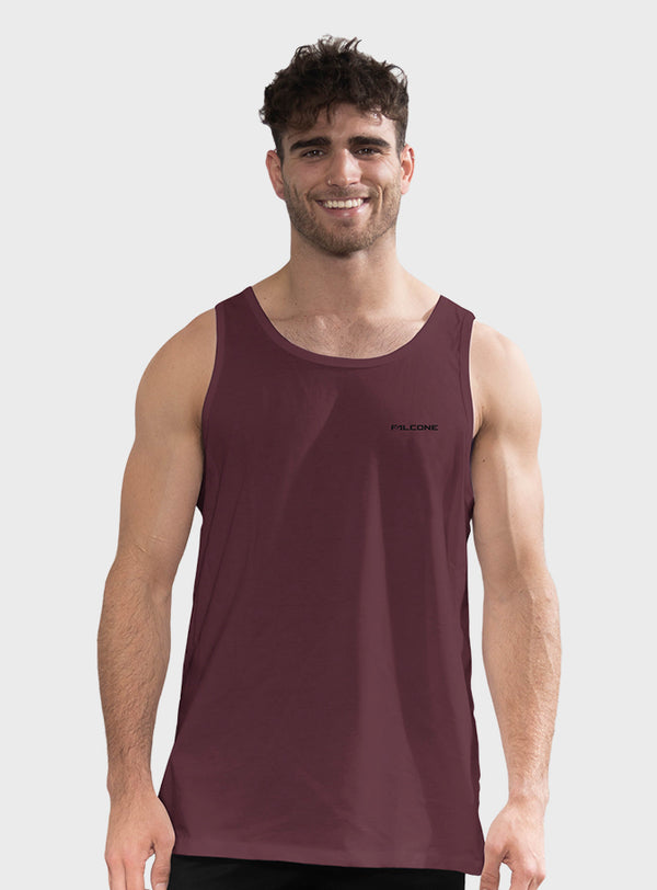 Polera Orgánica Sin Mangas Classic Burdeo (Hombre)
