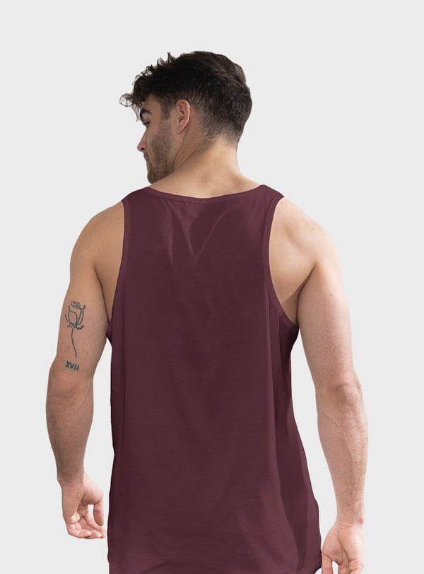 Polera Orgánica Sin Mangas Classic Burdeo (Hombre)