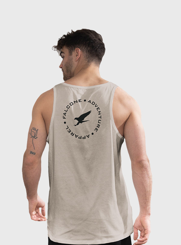 Polera Orgánica Sin Mangas Adventure Apparel V2 Taupe (Hombre)