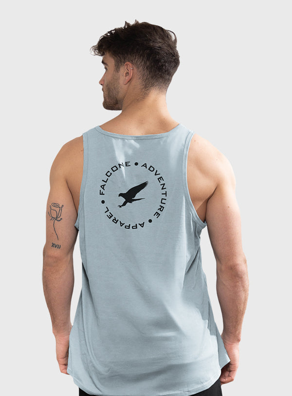 Polera Orgánica Sin Mangas Adventure Apparel V2 Light Blue (Hombre)