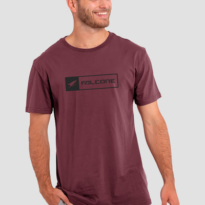 Polera Orgánica Rectangular Logo V2 Burdeo (Hombre)