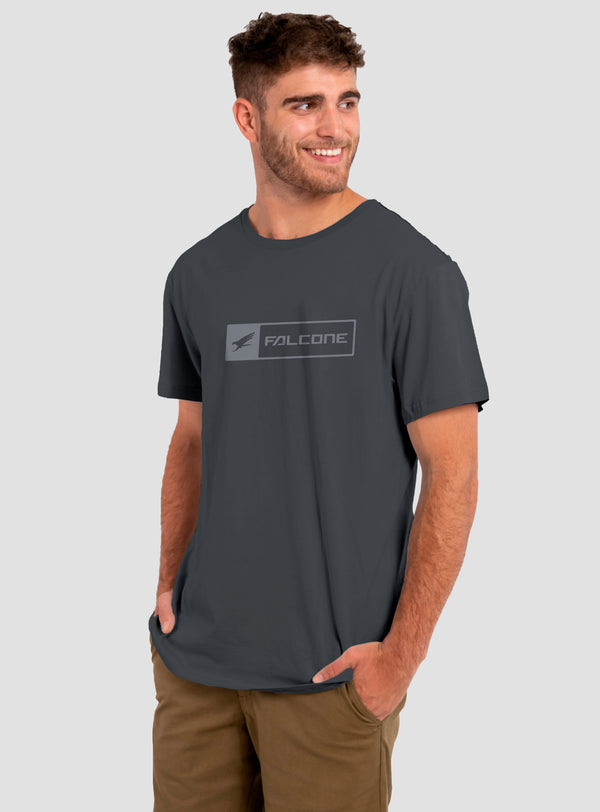 Polera Orgánica Rectangular Logo V2 Dark Gray (Hombre)