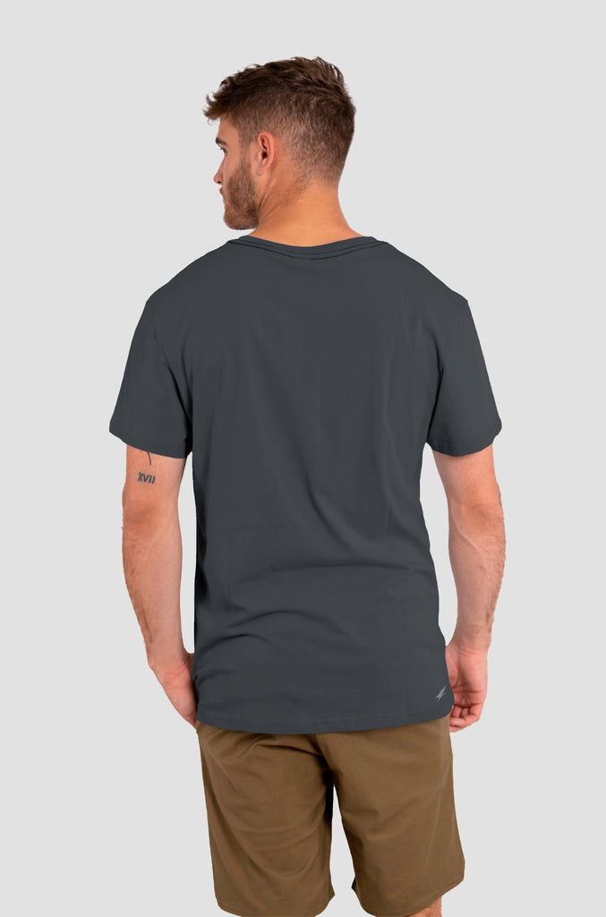 Polera Orgánica Rectangular Logo V2 Dark Gray (Hombre)