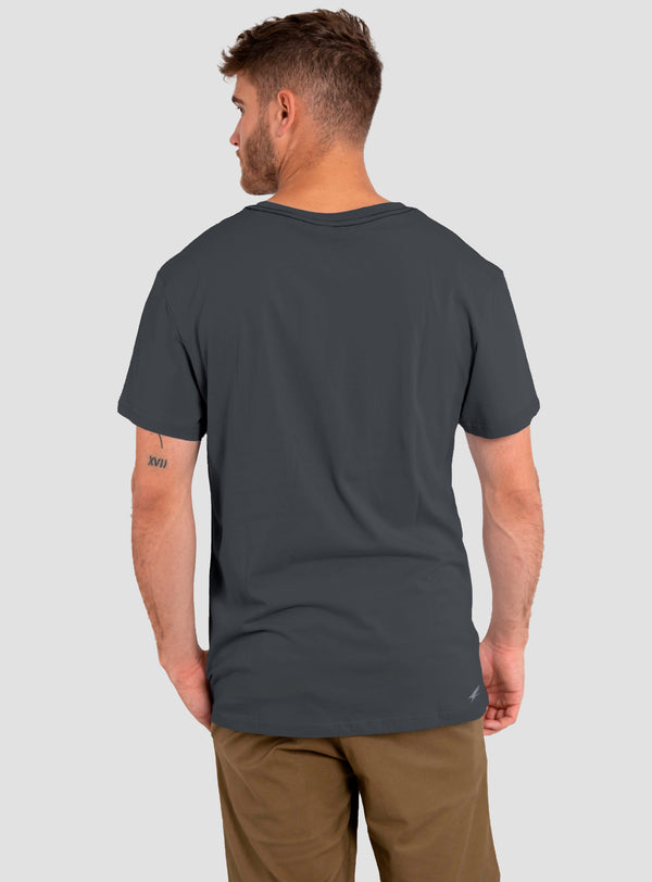 Polera Orgánica Rectangular Logo V2 Dark Gray (Hombre)