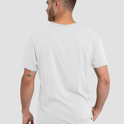 Polera Orgánica Rectangular Logo V2 White (Hombre)