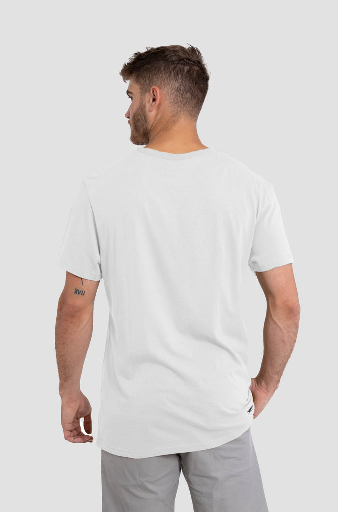 Polera Orgánica Rectangular Logo V2 White (Hombre)