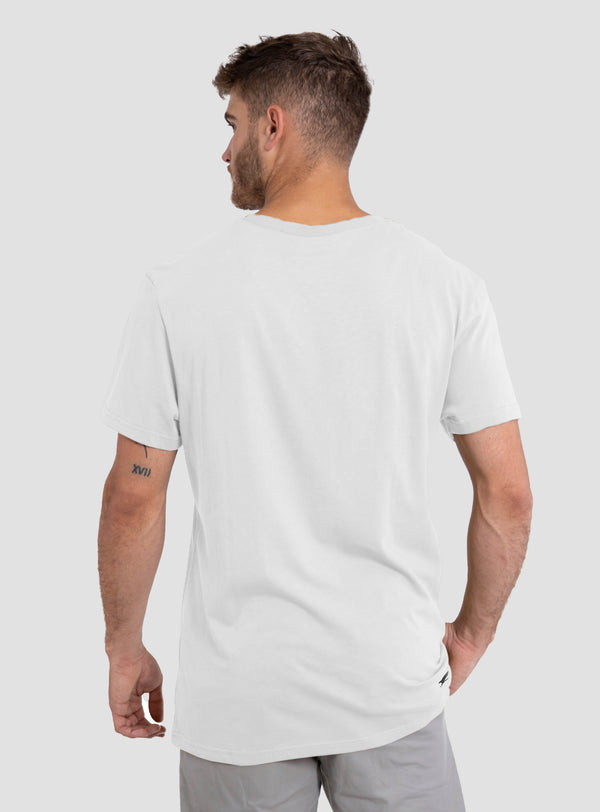 Polera Orgánica Rectangular Logo V2 White (Hombre)