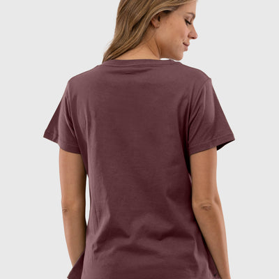 Polera Orgánica Classic Logo V2 Burdeo (Mujer)