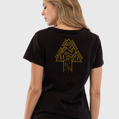 Polera Orgánica Infinite Roads Black (Mujer)