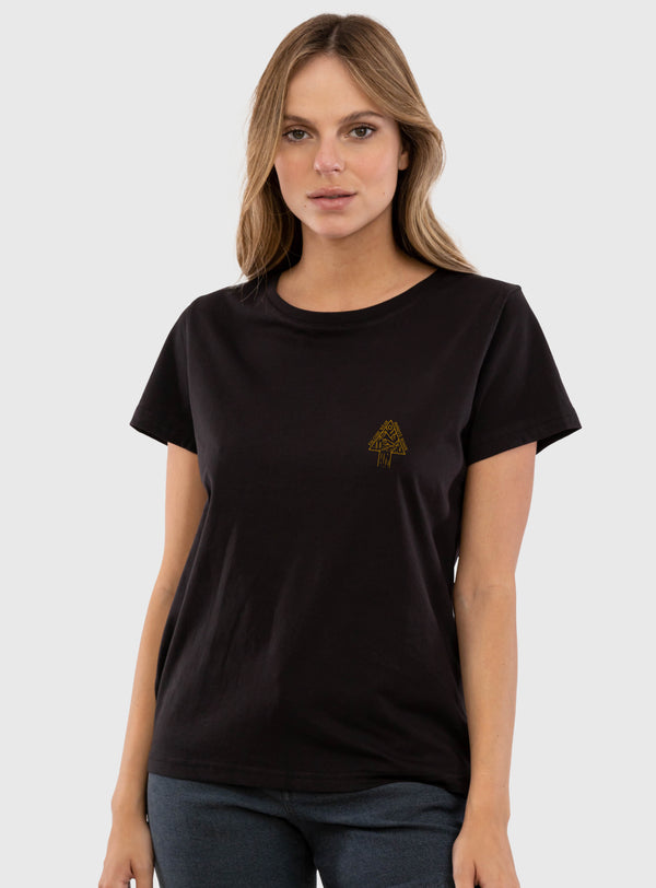 Polera Orgánica Infinite Roads Black (Mujer)