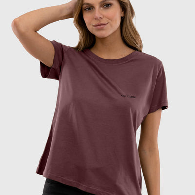 Polera Orgánica Classic Logo V2 Burdeo (Mujer)