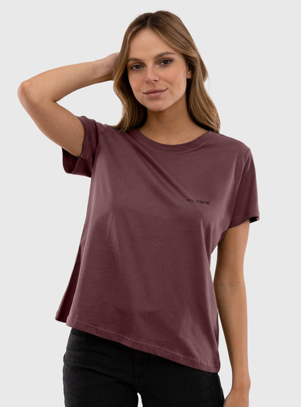 Polera Orgánica Classic Logo V2 Burdeo (Mujer)