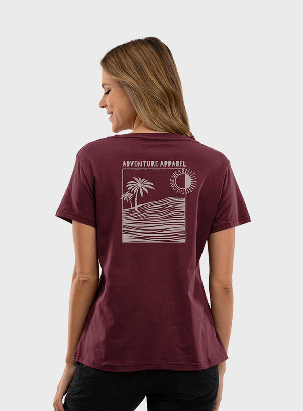 Polera Orgánica Sunset Burdeo (Mujer)