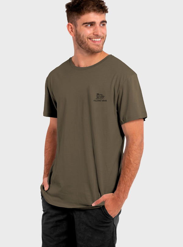 Polera Orgánica Seek And Explore Olive Green (Hombre)