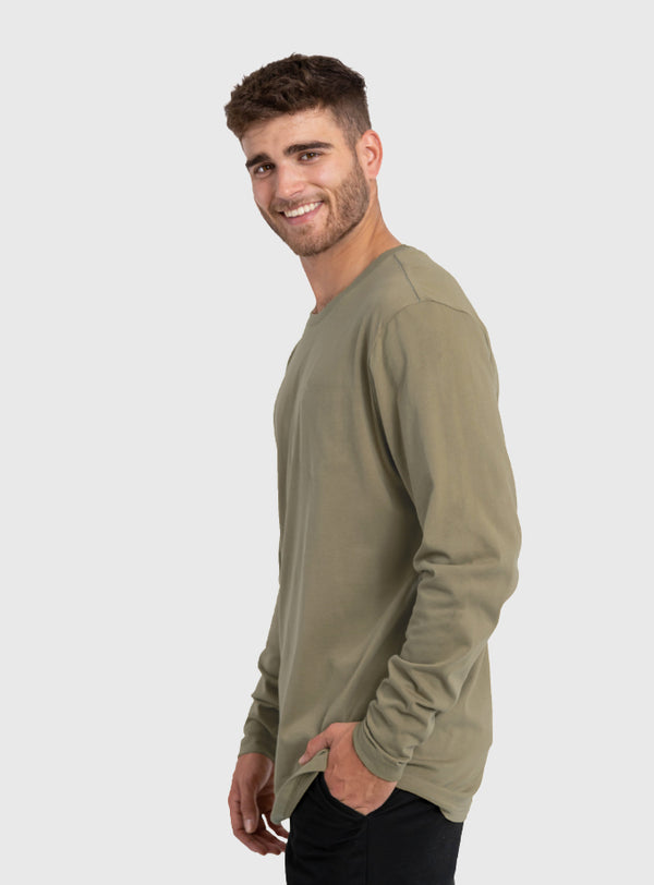 Polera Manga Larga Classic Olive Green (Hombre)