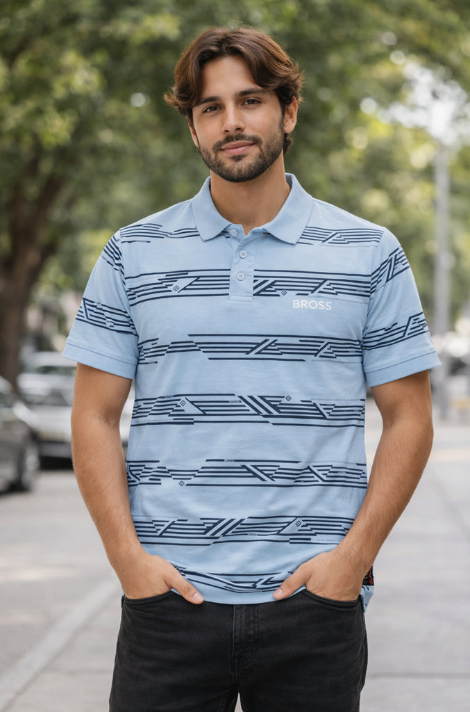Polera Casual Bross Light blue(Hombre)