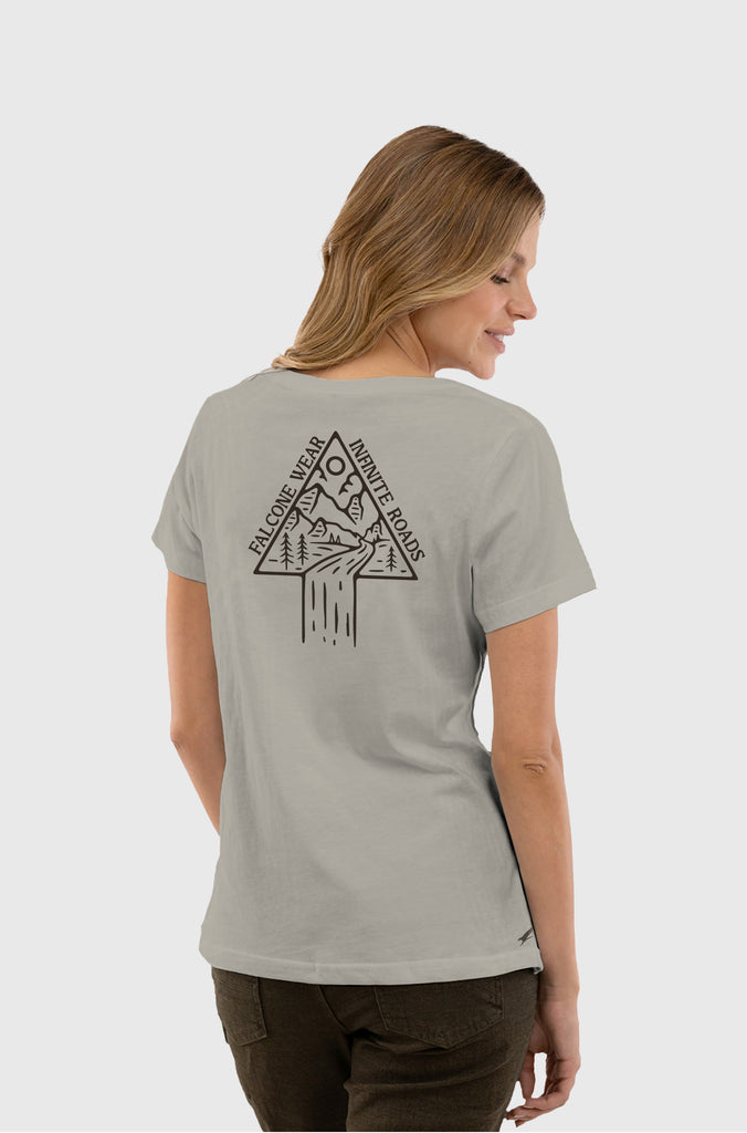 Polera Orgánica Infinite Roads Taupe (Mujer)