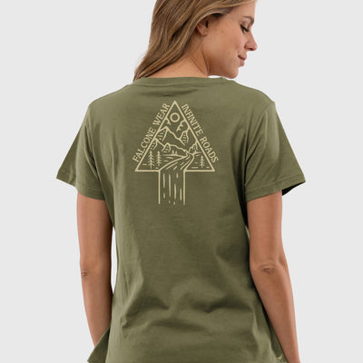 Polera Orgánica Infinite Roads Green (Mujer)